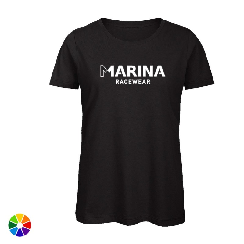 Camiseta Orgánica Negra Mujer Marina Racewear