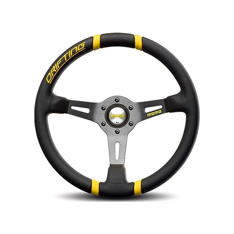 Momo Drifting Cuero Negro/Amarillo Antracita Volante 350 mm Momo Drifting Cuero Negro/Amarillo Antracita Volante 350 mm