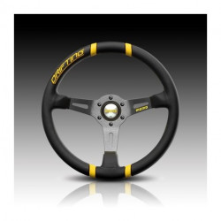Momo Drifting 2022 Cuero Negro/Amarillo Antracita Volante 350 mm