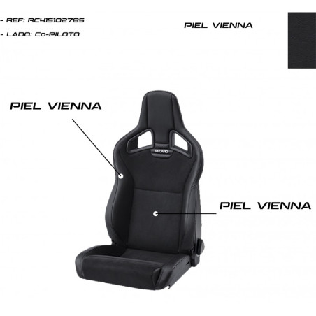 Recaro Cross Sportster CS Asiento Airbag Calefacción Piel Vienna Airbag Negro